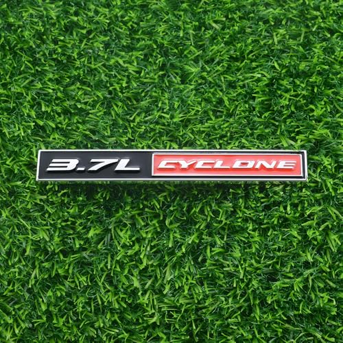 Image of 2Pack 3.7L Cyclone Emblems 3D Badge Nameplate Letter Sticker Decal Fit for 2011-2020 Mustang V6 3.7L Cyclone (Red)