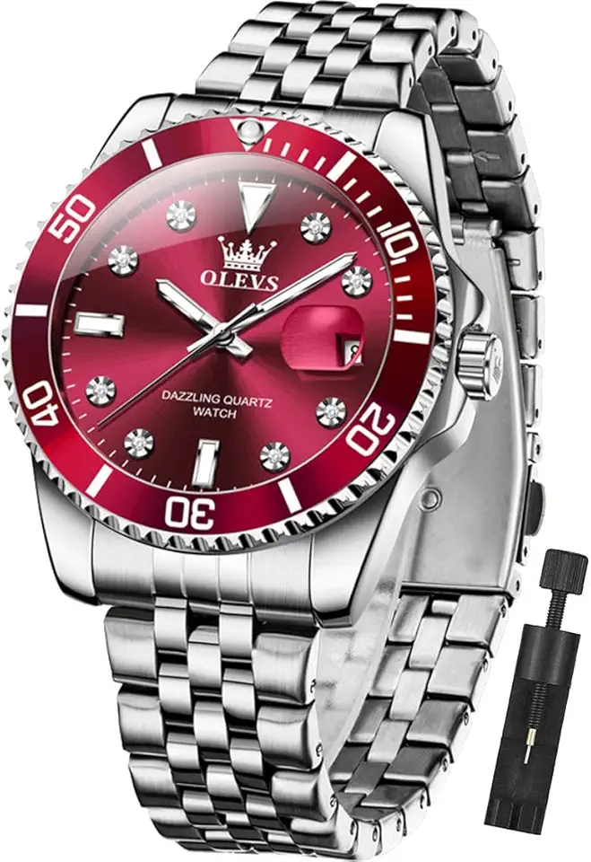 Relógio Masculino Luxo Negócios, à Prova D'água, Mostrador de Data, Quartzo Pulseira em Aço Inoxidável