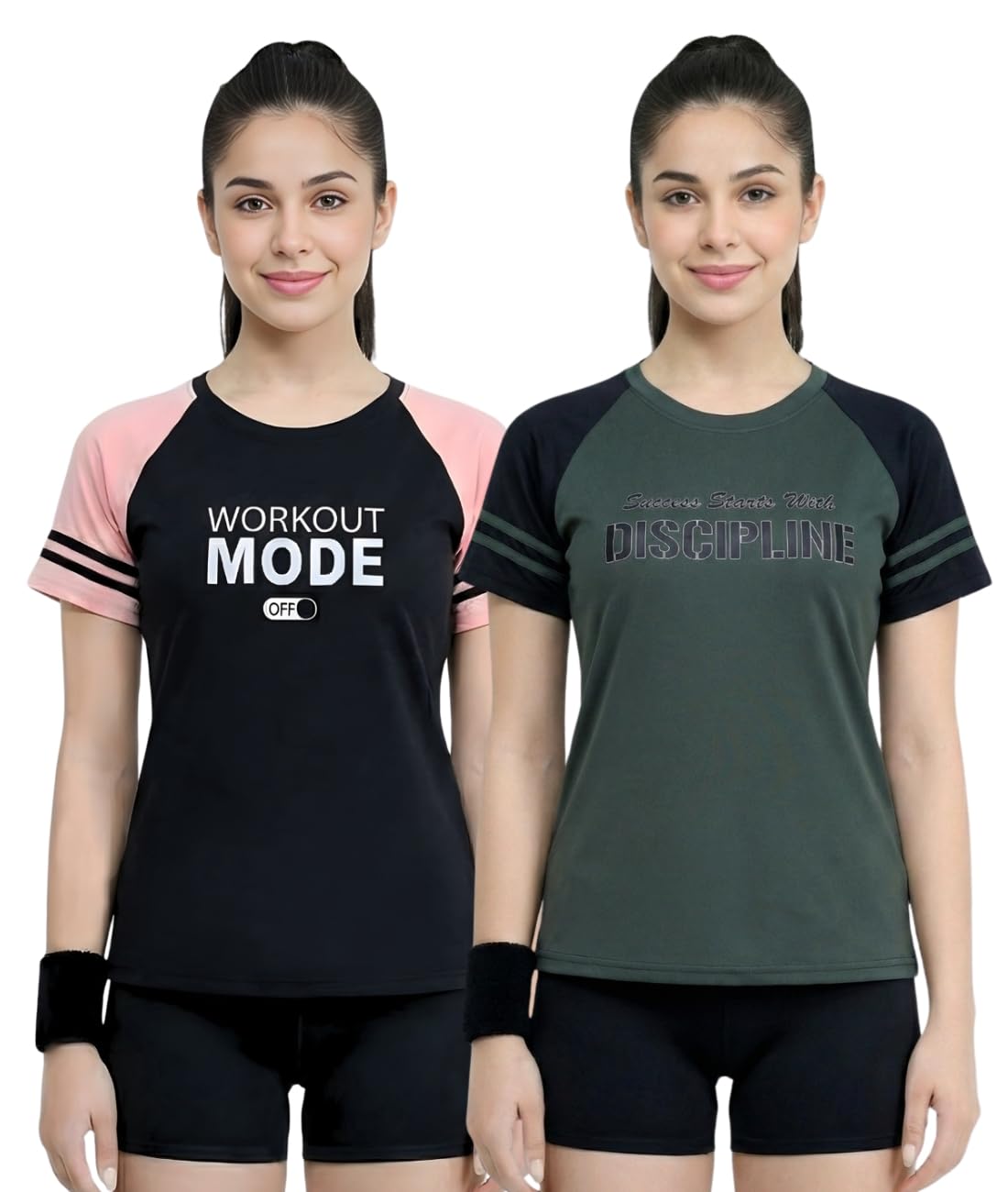white moon Gym T Shirt for Women Workout, Dry Fit, Quick Dry Running T Shirts (Pack of 2)-picture-52