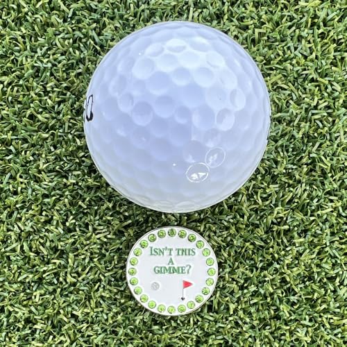 Giggle Golf Bling Golf Ball Marker Pack with Hat Clip &ndash; Funny Putting Sayings Sparkly Markers for Women Golfers &ndash; Fun Golf Gift with Organza Bag & Bonus Hand Cream