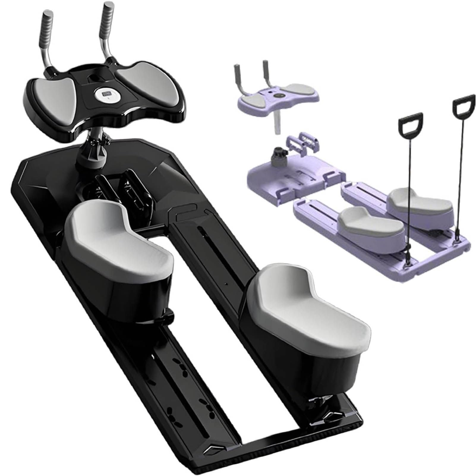 LJLYYDS Spine Twist and Stretch Trainer,Adjustable Back Stretcher Machine,Detachable Waist Workout Equipment for Lower Back Pain Relief,Spine Decompression,Leg Stretching & Core Activation Black