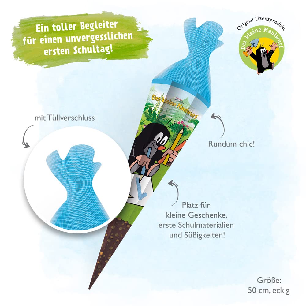 Schultüte 50 cm Der Kleine Maulwurf, Schulanfang, ABC Schütze