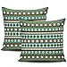 2 Pezzi Cuscino Copricuscini Coperta Tribale Navajo Verde E Marrone Copri Cuscini Decorativi Caso Federa Astratta Copricuscini per Auto, Giardino, Divano, 45X45Cm