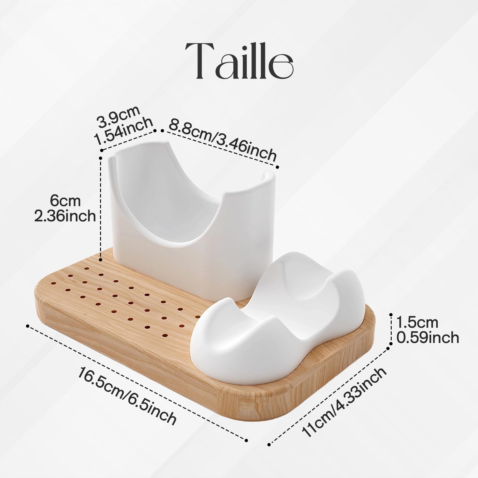 MagiDeal Support en Bois pour Ponceuse à Ongles, 3 en 1 boîte de Rangement pour Forets à Ongles, 24 Trous Porte-Embouts à Ongles Outils de Manucure, Base en Bois, Support Facile D'accès pour Manucure