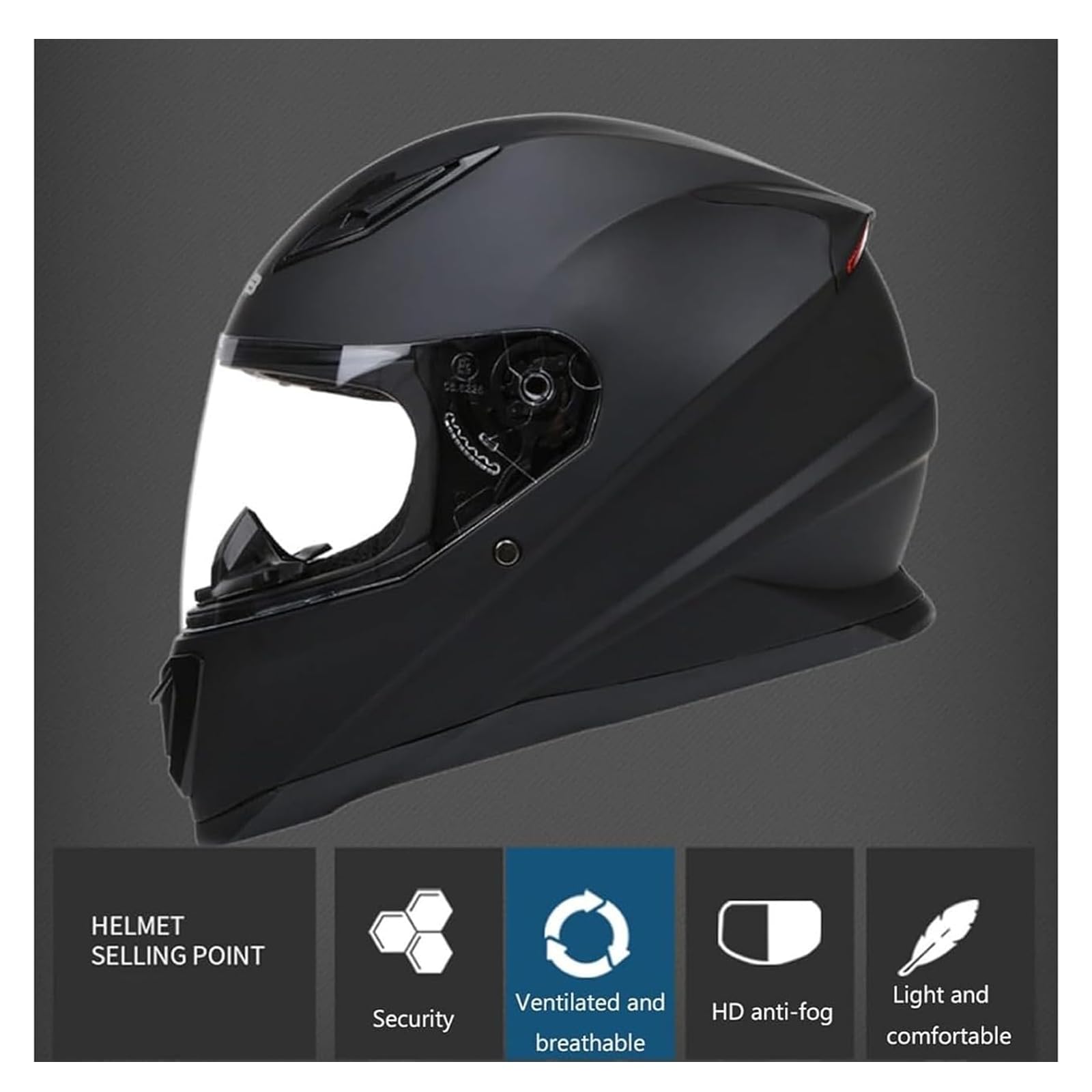 Casco Moto Integrale, Casco Moto per Uomo E Donna Casco Integrale Omologato DOT/ECE, Casco Moto da Strada con Visiera Casco Moto