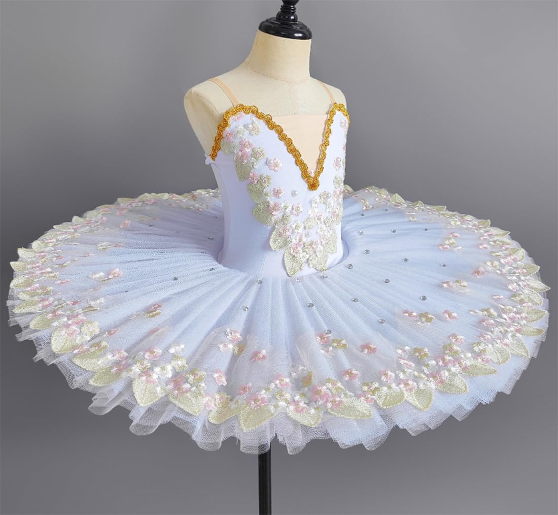 Vestido de Tutú de Ballet para Niñas Disfraz de Princesa Cisne de Lago Bailarina Competición de Baile Ropa de Práctica de Baile (A11930)