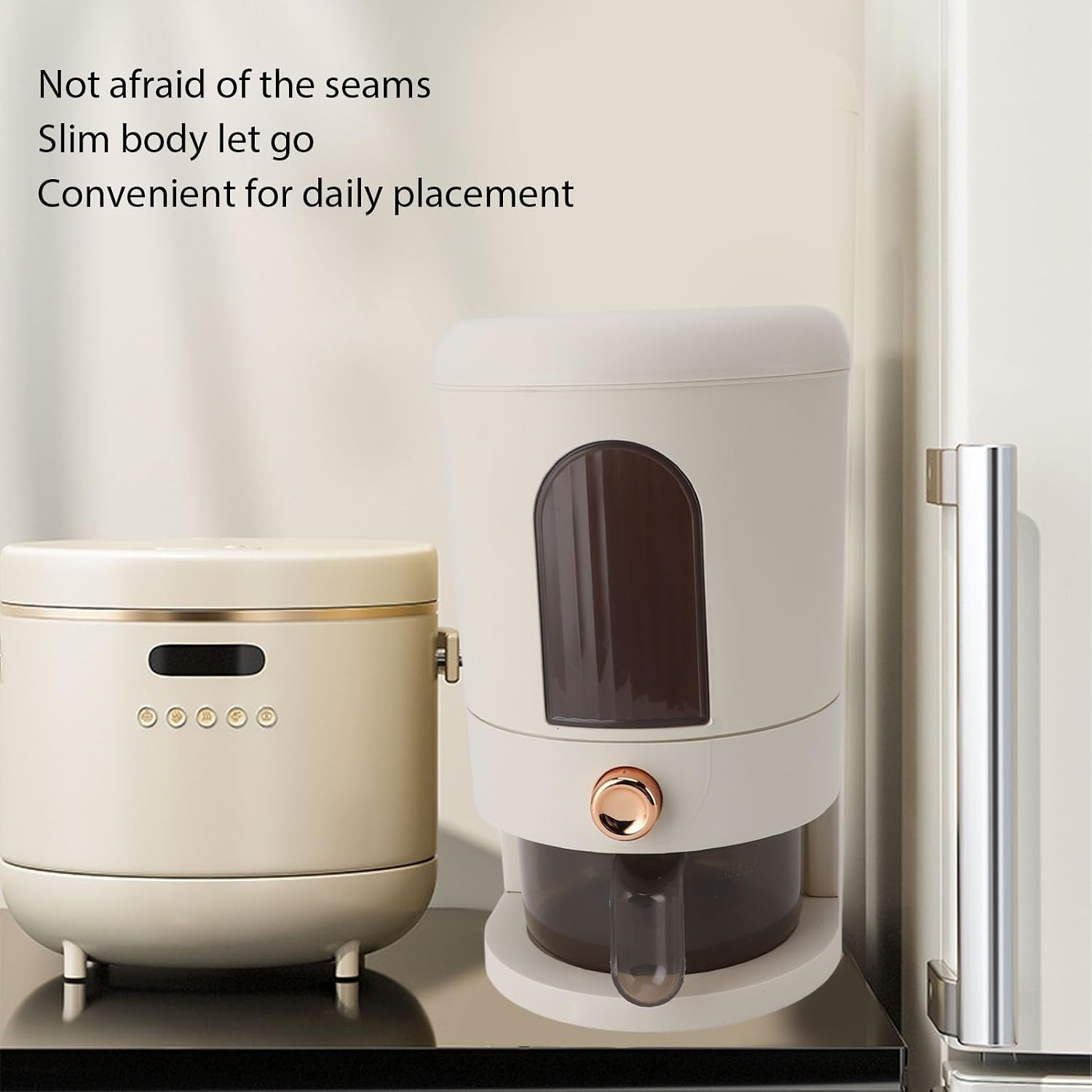 Large Rice Dispenser Proof Rice Box Storage Automatic Rice Bucket for Household, Sealed Food Dispensers Food Dispensers Rice Maker Cooker Cosyzone (Cream White), Zerodisku9ciags5w-11