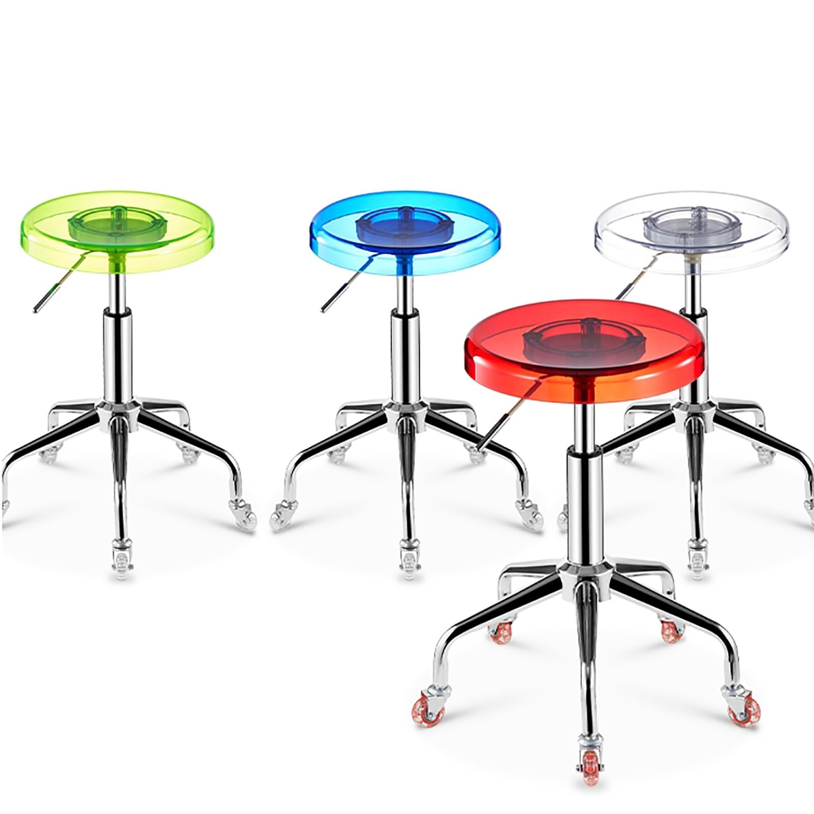 Taburete giratorio con ruedas, taburete hidráulico ajustable para banco de trabajo, tatuaje, médico, laboratorio de guitarra, silla giratoria con acabado acrílico