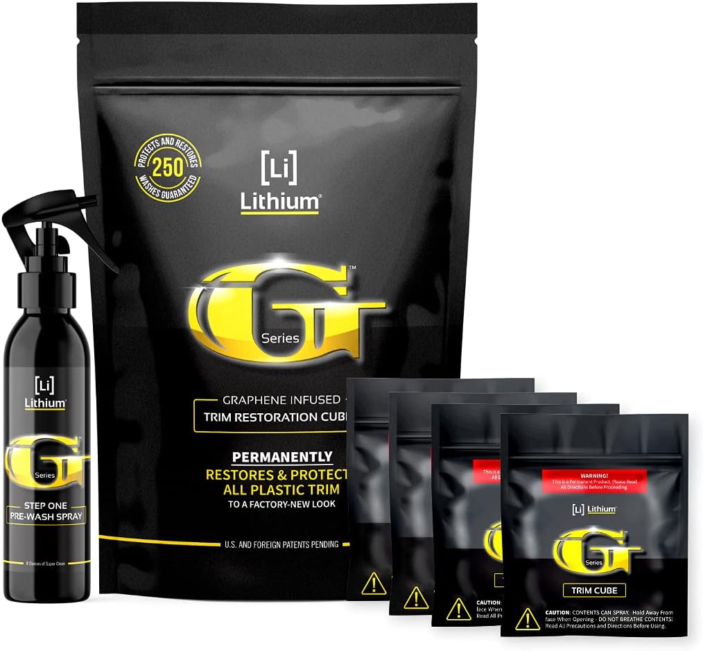 Lithium Plastic Trim Restoration Kit- Ceramic Graphene Infused - Restores Even The Most Damaged Plastic Trim to Factory New Look- Last for 250 Washes Guaranteed