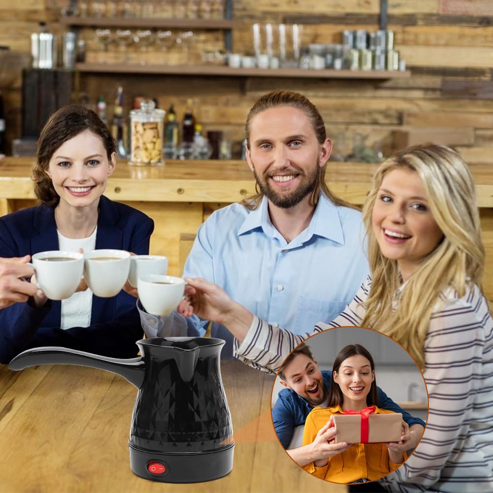 Caffettiera Turca Elettrica Yuragim 500 Ml, In Acciaio E ABS, Per Caffè, Tè E Latte, Ideale Per Casa E Viaggio
