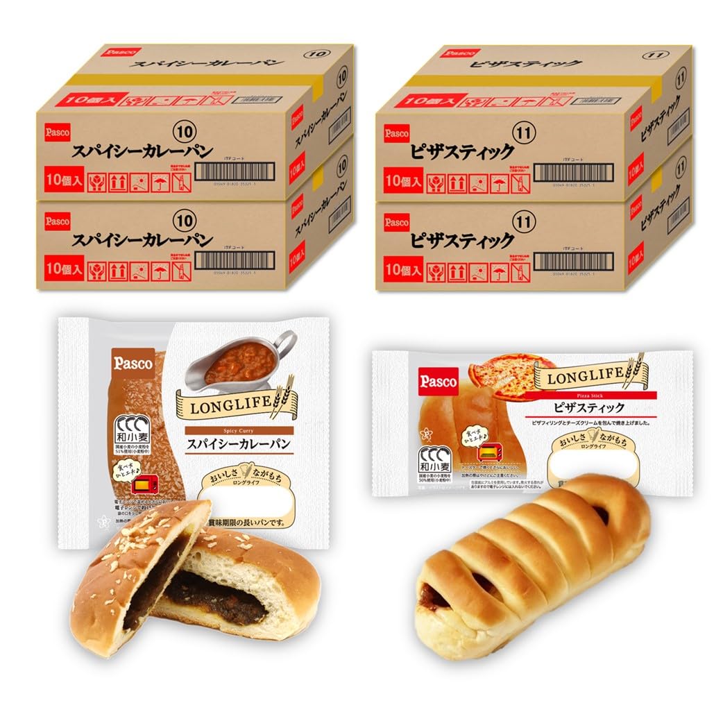 Amazon | Pasco まとめ買い4箱セット (惣菜パン2種40個)｜日持ち
