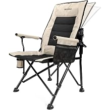 REALEAD Oversized Camping Chairs for Adults - High Back Camp Chair with Movable Backrest - Heavy Duty Folding Chairs for Outside Support 400 LBS - Portable Lawn Chairs for Outdoor Sports