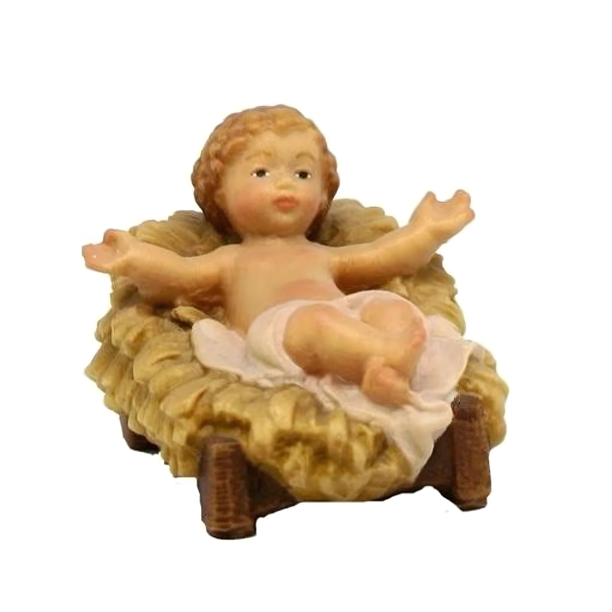 Baby Jesus with cradle in wood - color – Dolfi