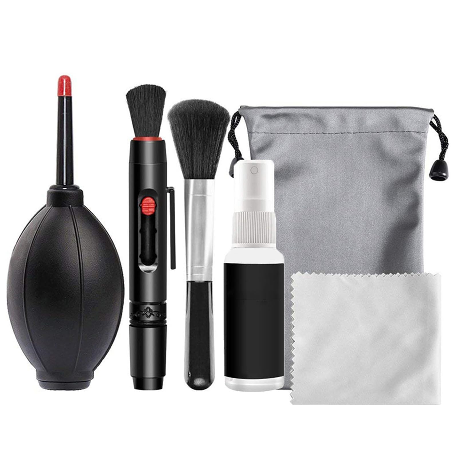 Camera Lens Cleaning Kit, Professional DSLR Lens Cleaning Tool with Waterproof Storage Bag, Air Dust Blower, Lens Cleaning Pen Brush, Cleaning Cloth,