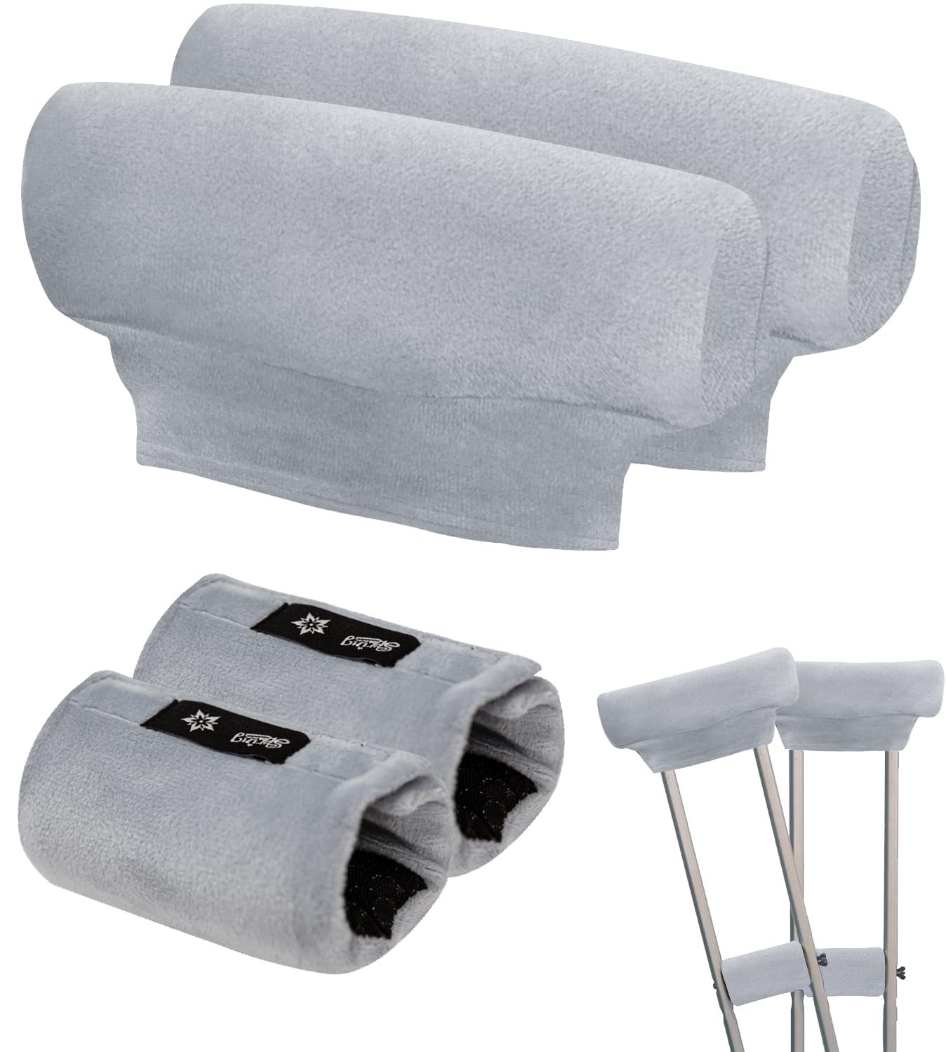 Almohadillas acolchadas de terciopelo para muletas de axilas, fundas de mango antideslizantes para muletas