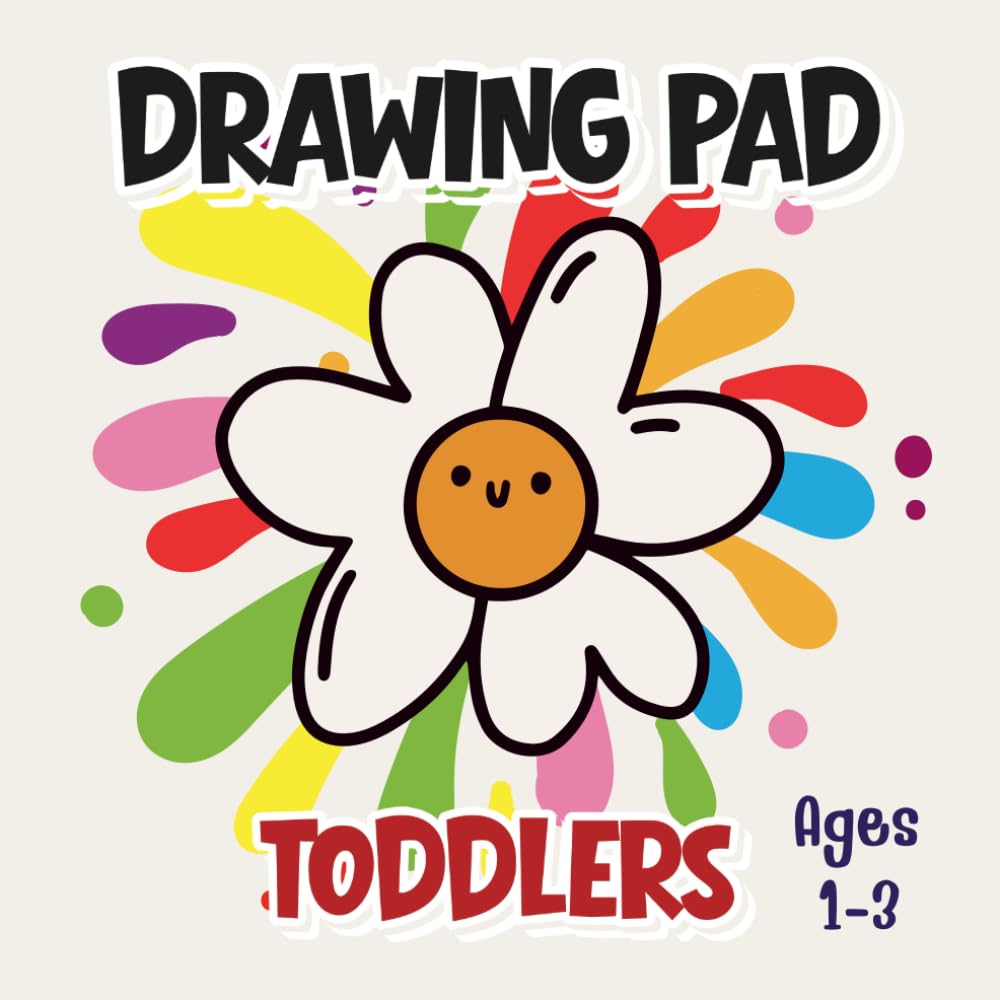 Drawing Pad for Toddler Ages 1–3: Designed for kids ages 1–3, this adorable drawing pad features blank pages for free drawing, each with cute little ... in the corner to color and learn from.