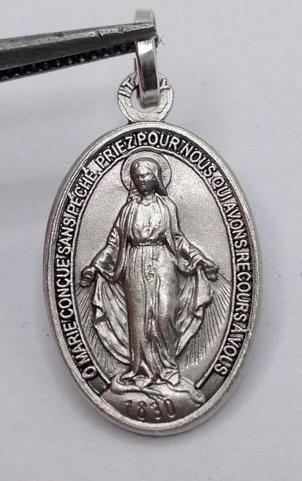 I G J 925 STERLING SILVER THE MIRACULOUS MEDAL - THE ORIGINAL ONE - 100% MADE IN ITALY - THE PATRON SAINTS MEDALS - Image 3