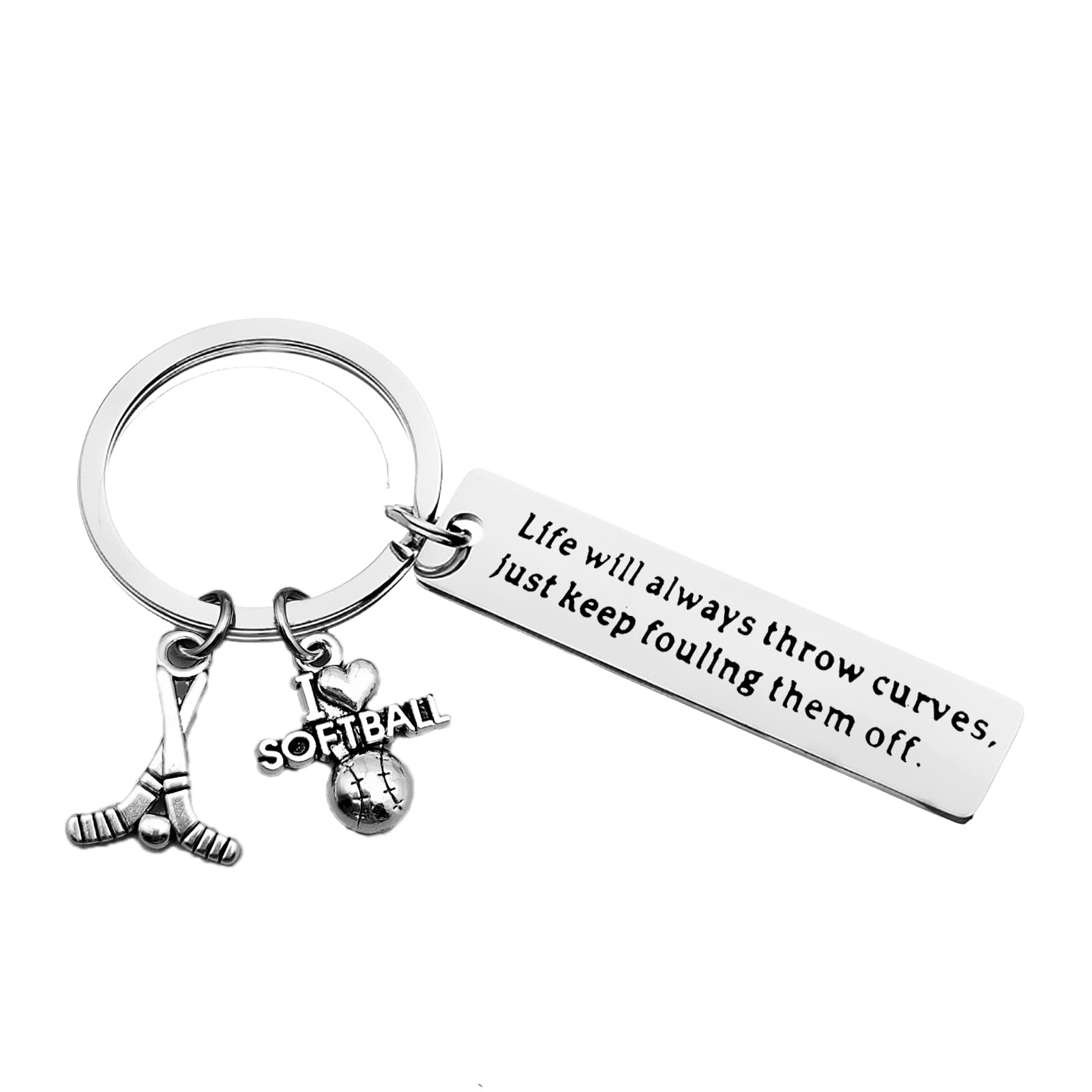 BaipiluSoftball Gift Keyring Softball Gift for Daughter Son Softball Player Gift for Friends Female Boyfriend Softball Keyring for Sister Brother Softball Team Coach Gift Softball Fans Gift Birthday Gift