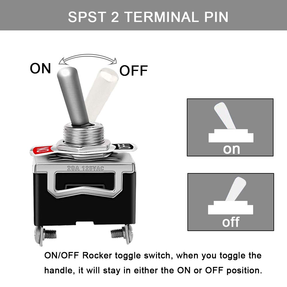 2 PI CES INTERRUPTEUR Bascule Rouge 2 Positions 4 Broches Pour Pompe D