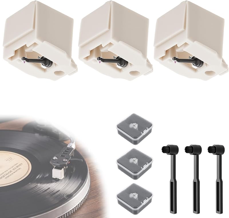 ATN3600L Stylus Compatible with Audio-Technica AT-LP60X, 2 Pack | Premium Diamond Tip Turntable Needle Compatible with AT3600L, AT-LP60, AT-LP60XBT, AT-LP2D, AT-PL300, with 2 Cleaning Brushes