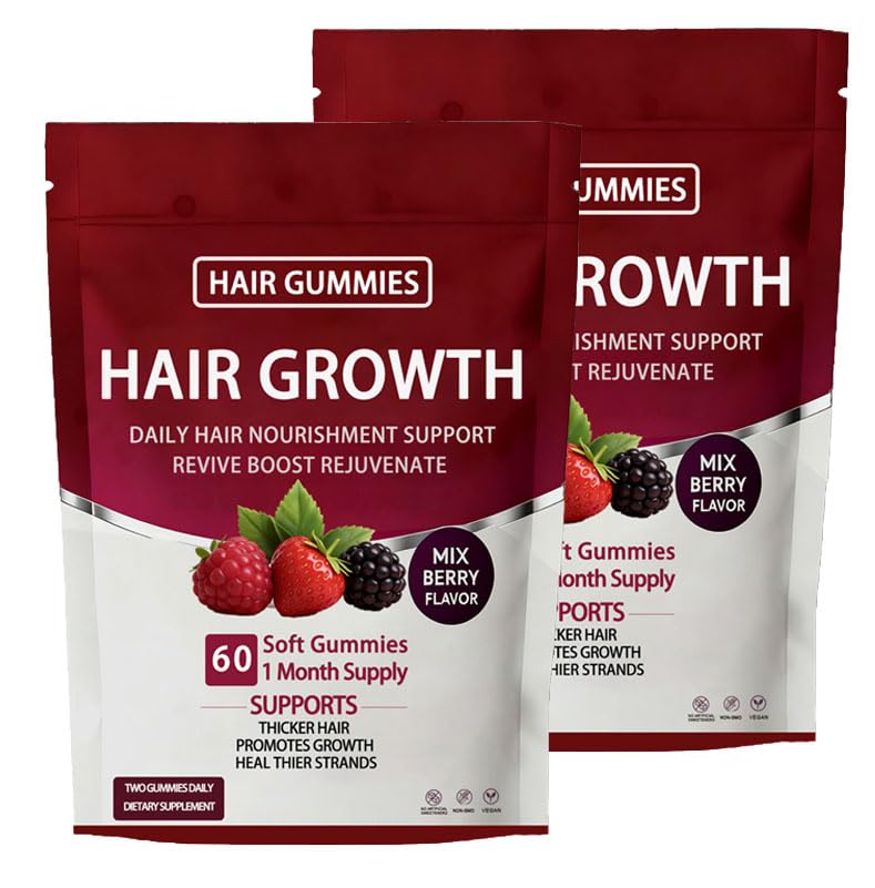 Vivikig Lumin Hair Growth Gummies Daily Hair Nourishment with Biotin Collagen & Botanical Extracts Supports Thicker Stronger & Healthier-Looking Hair Mixed Berry Flavor 60 Gummies (2)