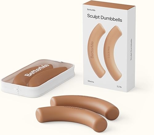 Miniatura 8 de BetterMe - Mancuernas Sculpt  Par de pesas de mano de neopreno de 2.2 libras  Pesas antideslizantes de agarre suave para mujeres  Mancuernas