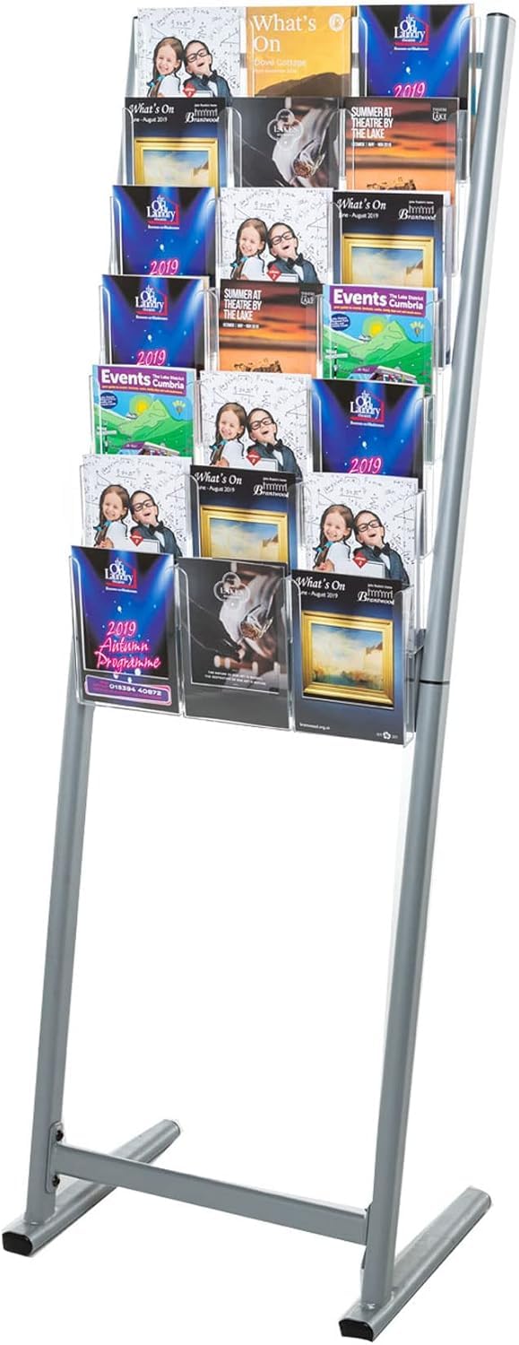 Metroplan Expanda-Stand Freestanding Leaflet & Brochure Display Holder. Allows complete visibility of your information with high clear acrylic pockets (21 x A5 pockets)