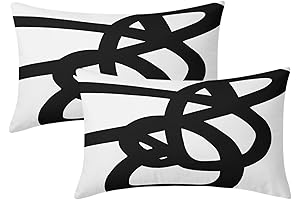 Kawani Black and White Lumbar Pillow Covers: Modern Art, Boho Chic