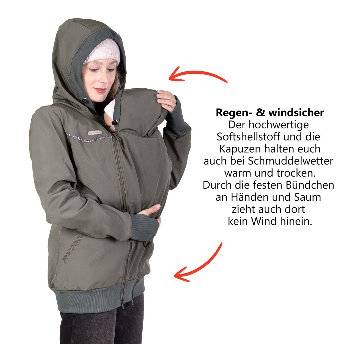 Viva la Mama 3in1 Softshell Tragejacke Baby Umstandsjacke Allwetter I JACKY