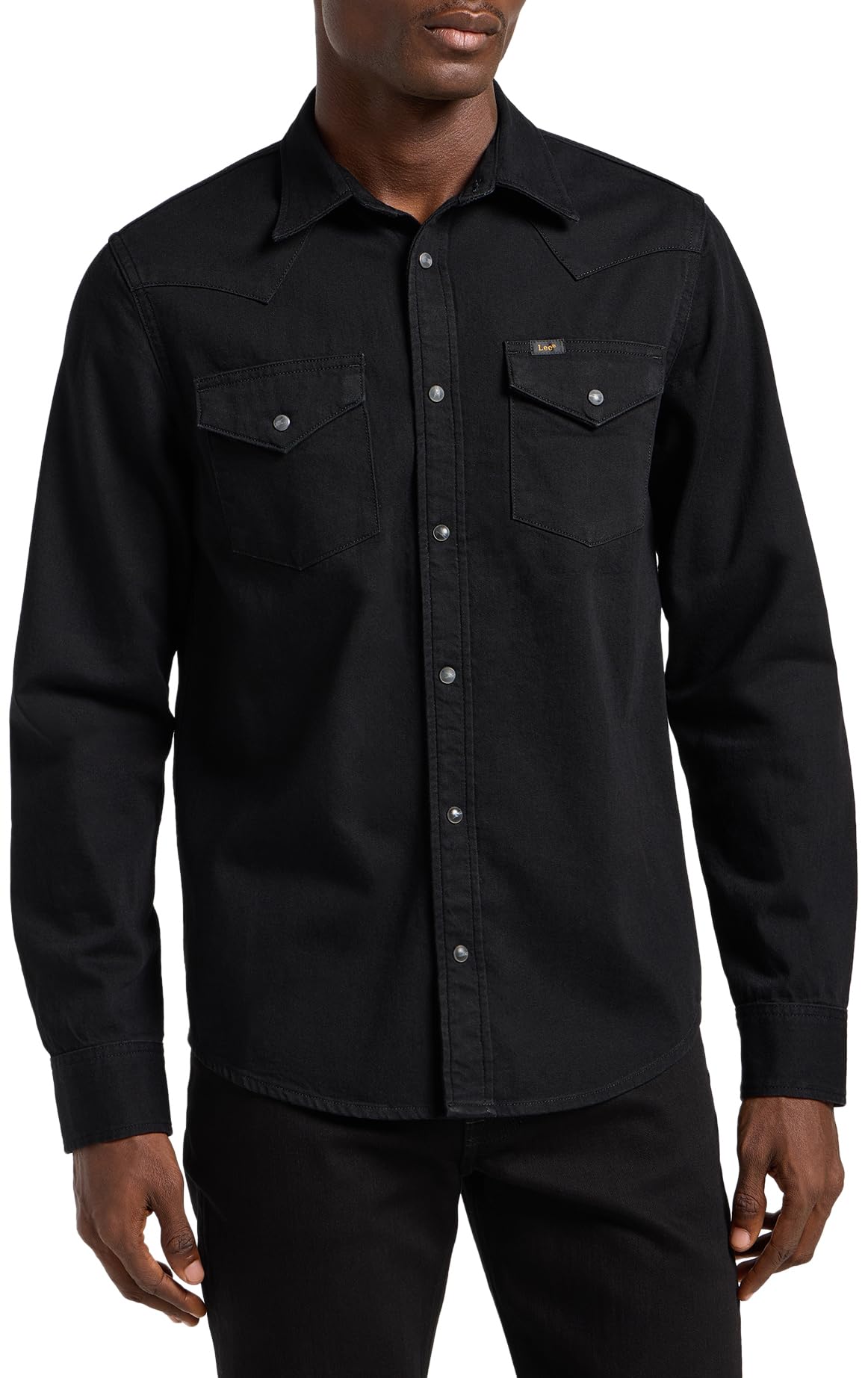 Lee Men's Black Regular Western Shirt, 5XL