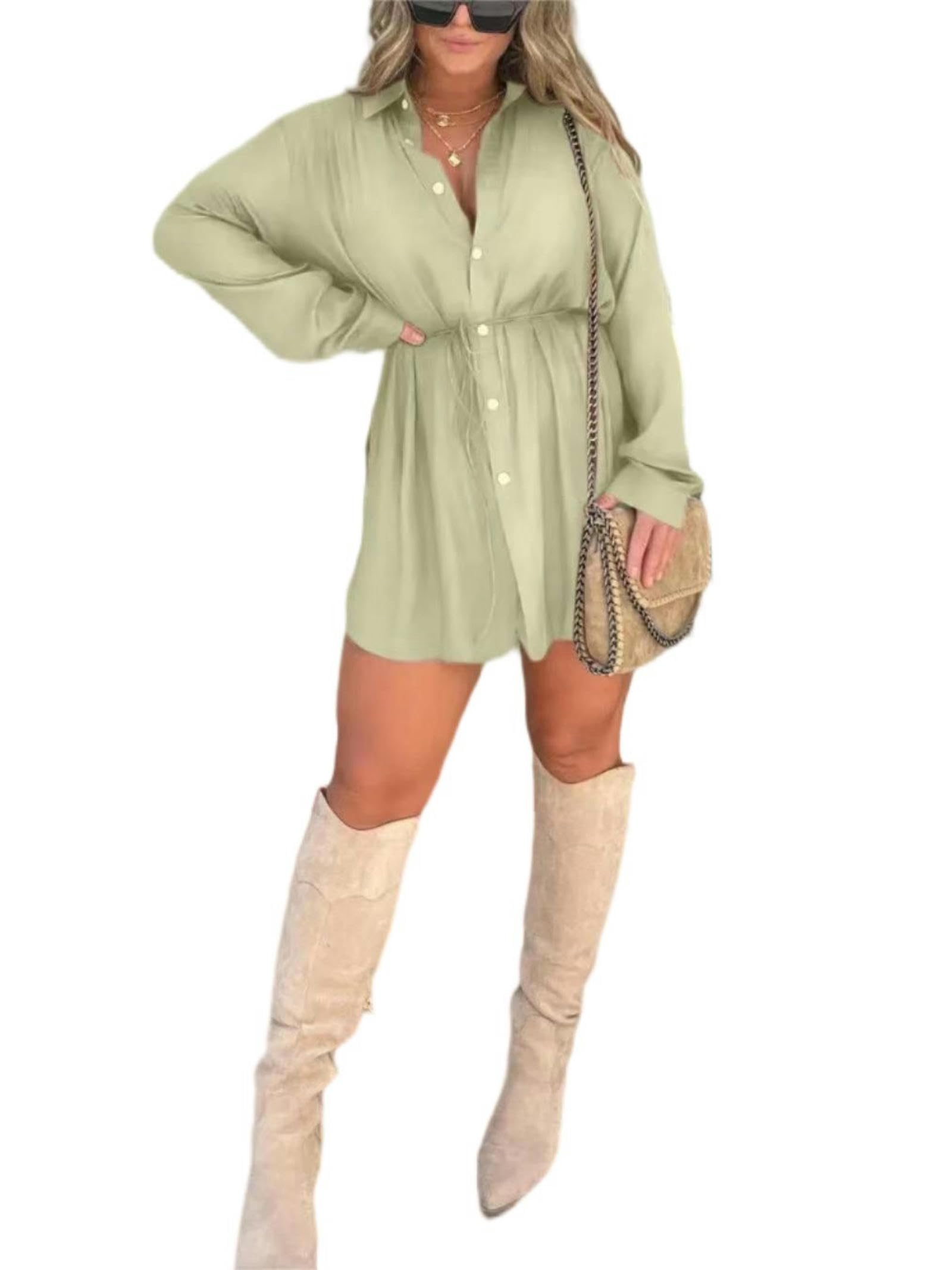 Body con Cintura Allacciata alla Moda Estiva da Donna - Grigio Chiaro - XL