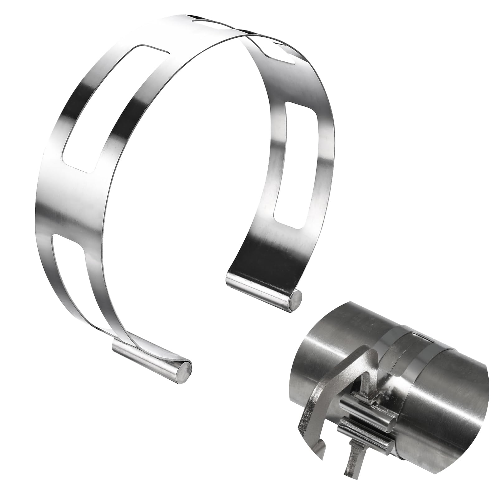 4 Inch Stainless Steel Exhaust Clamp, Universal for Welding and Exhaust Pipe Repair (4 inches)