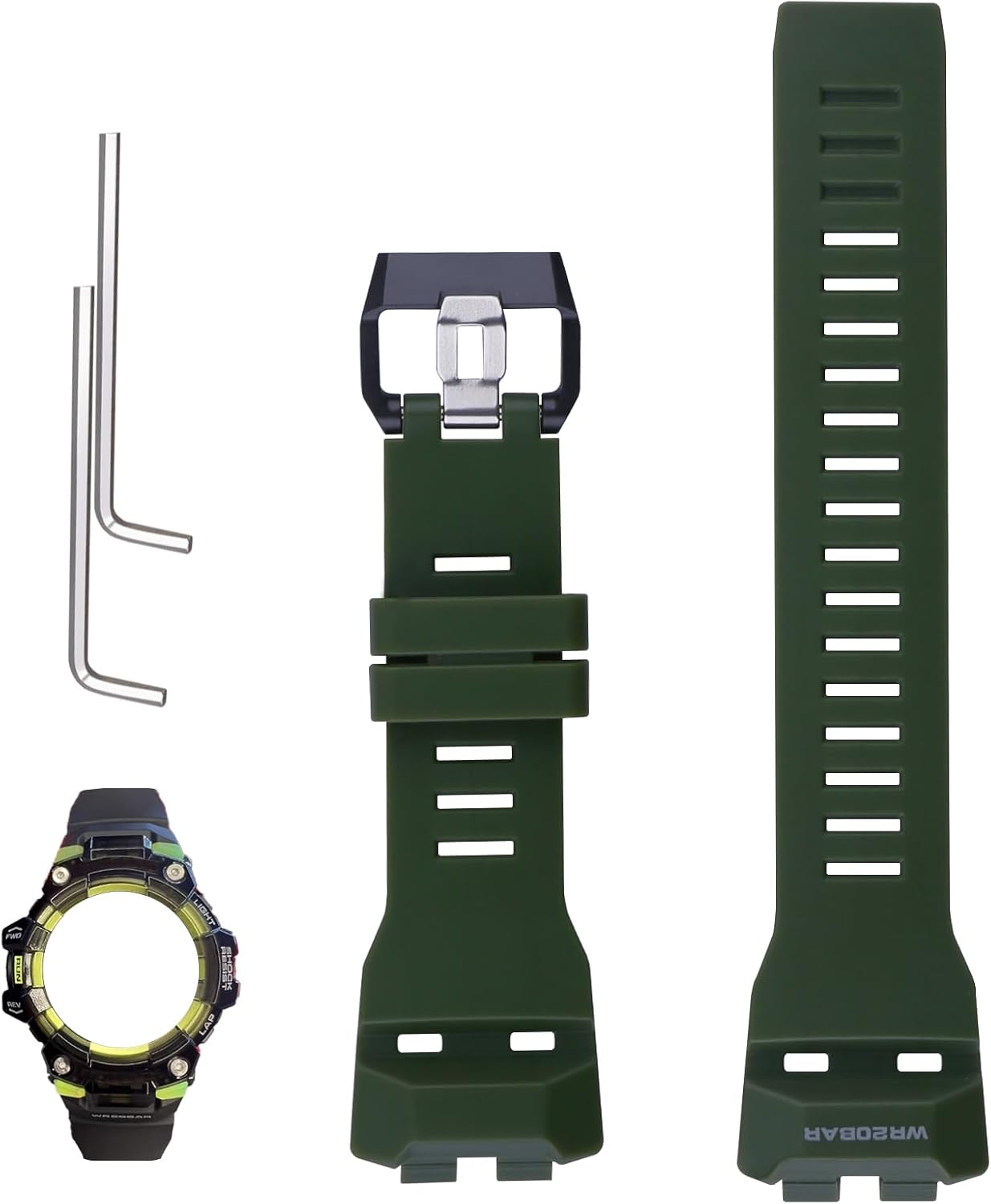 XIW Compatible for Casio GBD-100 GBD-100SM GBD100 Resin Watch Band Replacement for men Wirstband Strap women Bracelet