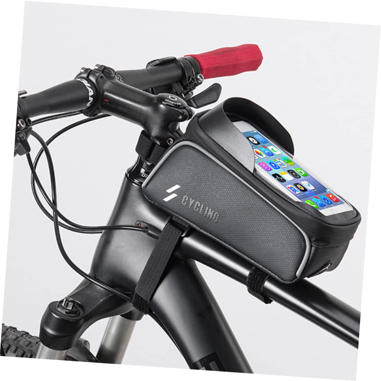 Hemobllo 2 Pezzi Borsa per cellulare GPS borsa da manubrio per telefono borsa a tracolla borsa del telefono bike phone holder custodia telefono impermeabile borsa da bicicletta Black