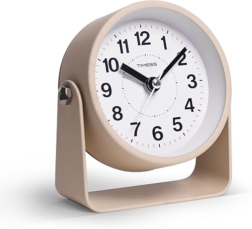 Reloj despertador analógico, movimiento silencioso de cuarzo sin tictac, funciona con pilas con luz de repetición y bajo demanda, fácil de