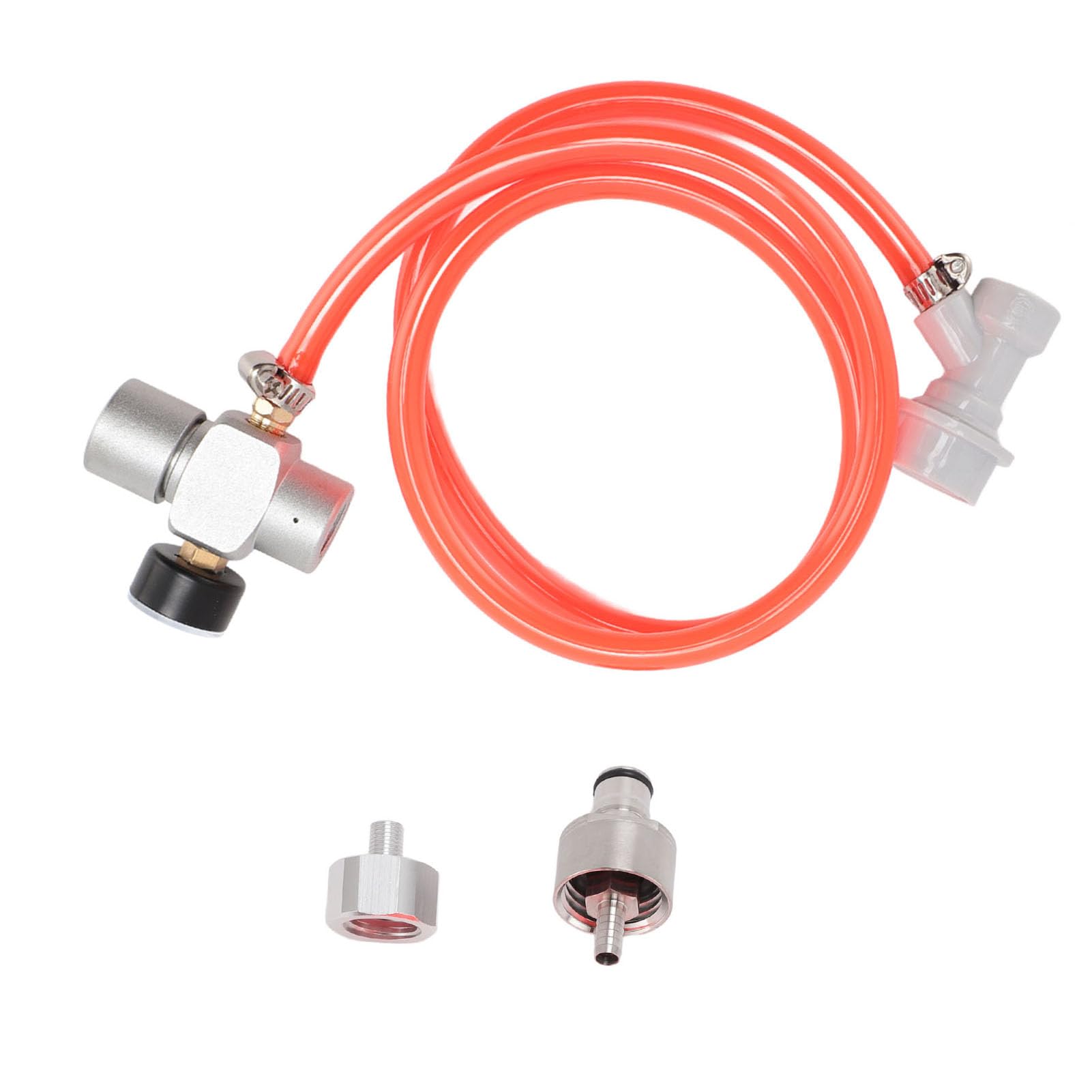 Regulator ciśnienia CO2 Mini Keg, automatyczny regulator ze stali nierdzewnej do piwa, kawy i napojów gazowanych, kompatybilny z systemami Homebrew Keg, zawiera czerwony wąż o