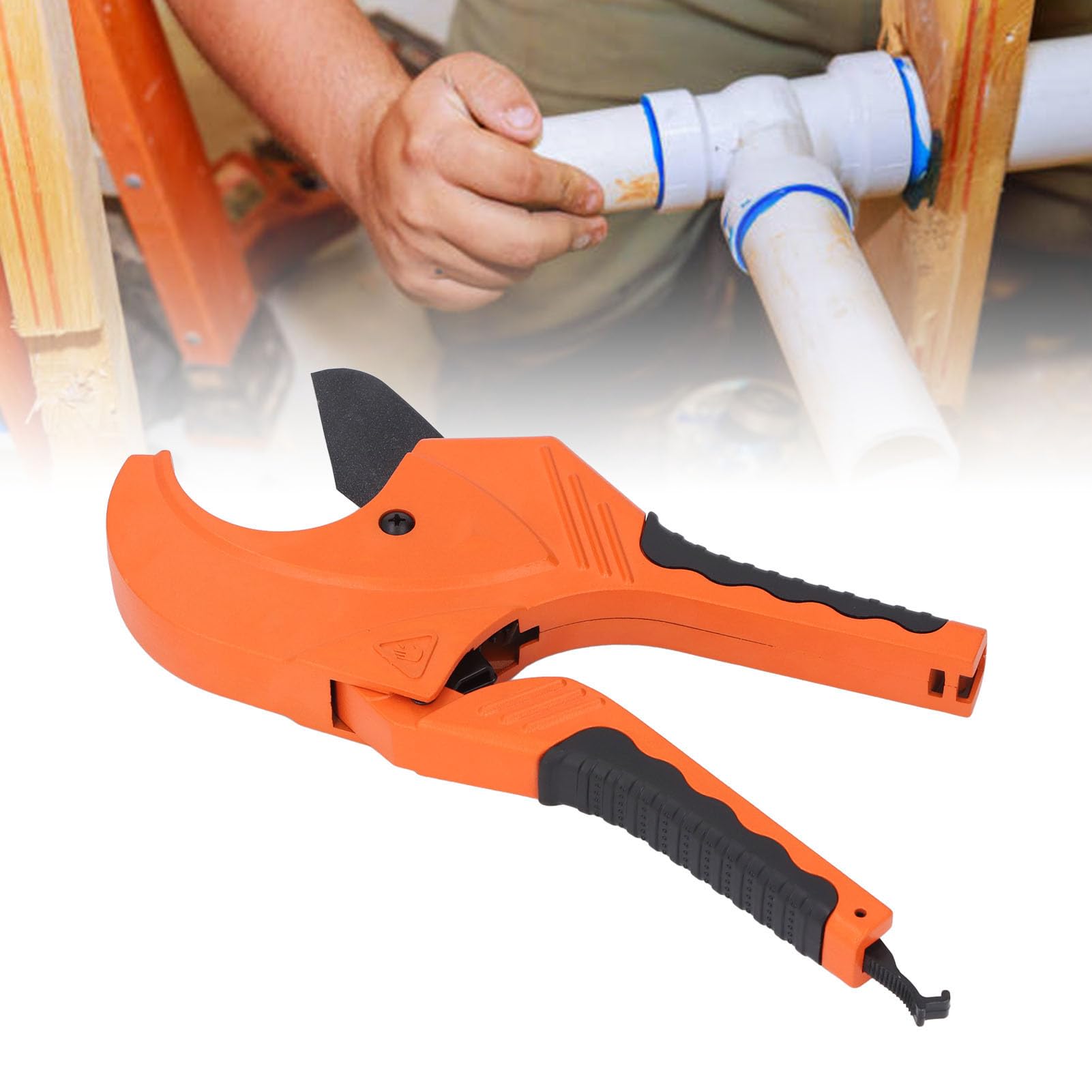 PVC Pipe Cutter 65mm 2 1/2in Anti Slip Handle Labor Saving Ratcheting Pipe Shears 65mm PVC Pipe Cutter PVC Pipe Shears Ratchet Pipe Cutter