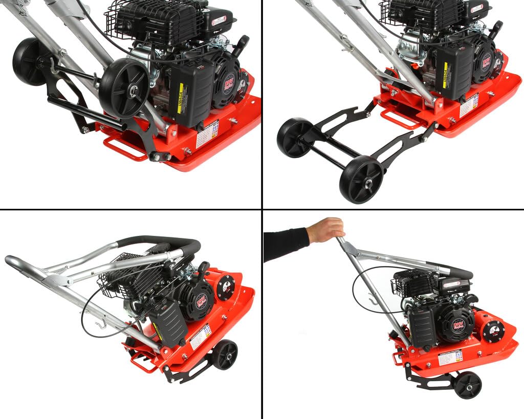 IMJ-Global Compattatore Compattatrice a Scoppio | 82 kg | 5,8 CV | Forza Centrifuga 13 KN | Piastra 540x420 mm Spessore 12 mm | profondità di Compattazione 30 cm | Frequenza di Vibrazioni 5500 VPM