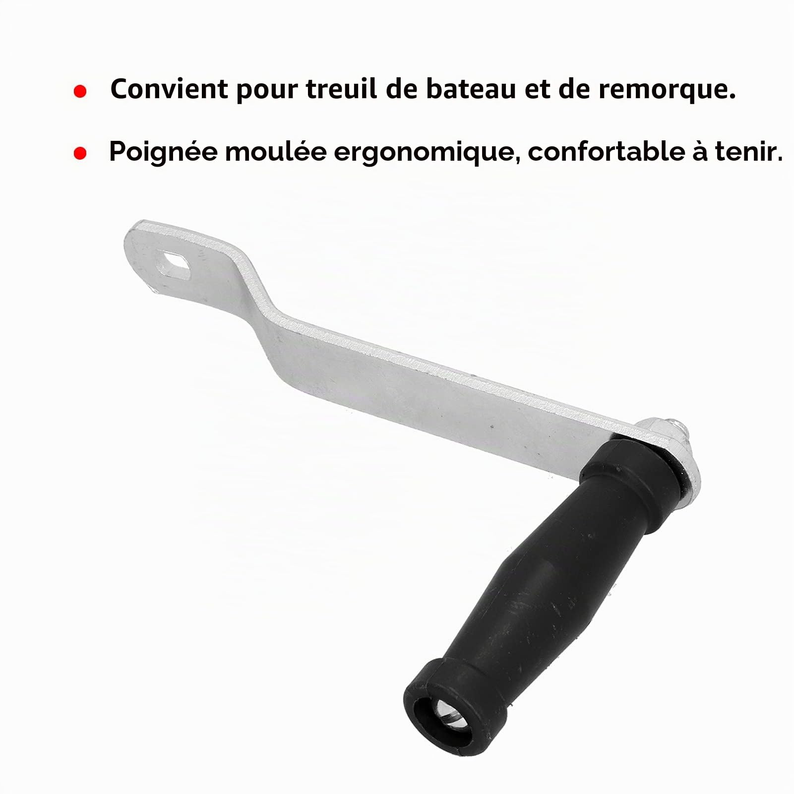 Poignée de Treuil Métal Ergonomique Confortable Accessoire de Remplacement de Bateau pour Transporteur de Remorque de Bateau Marin