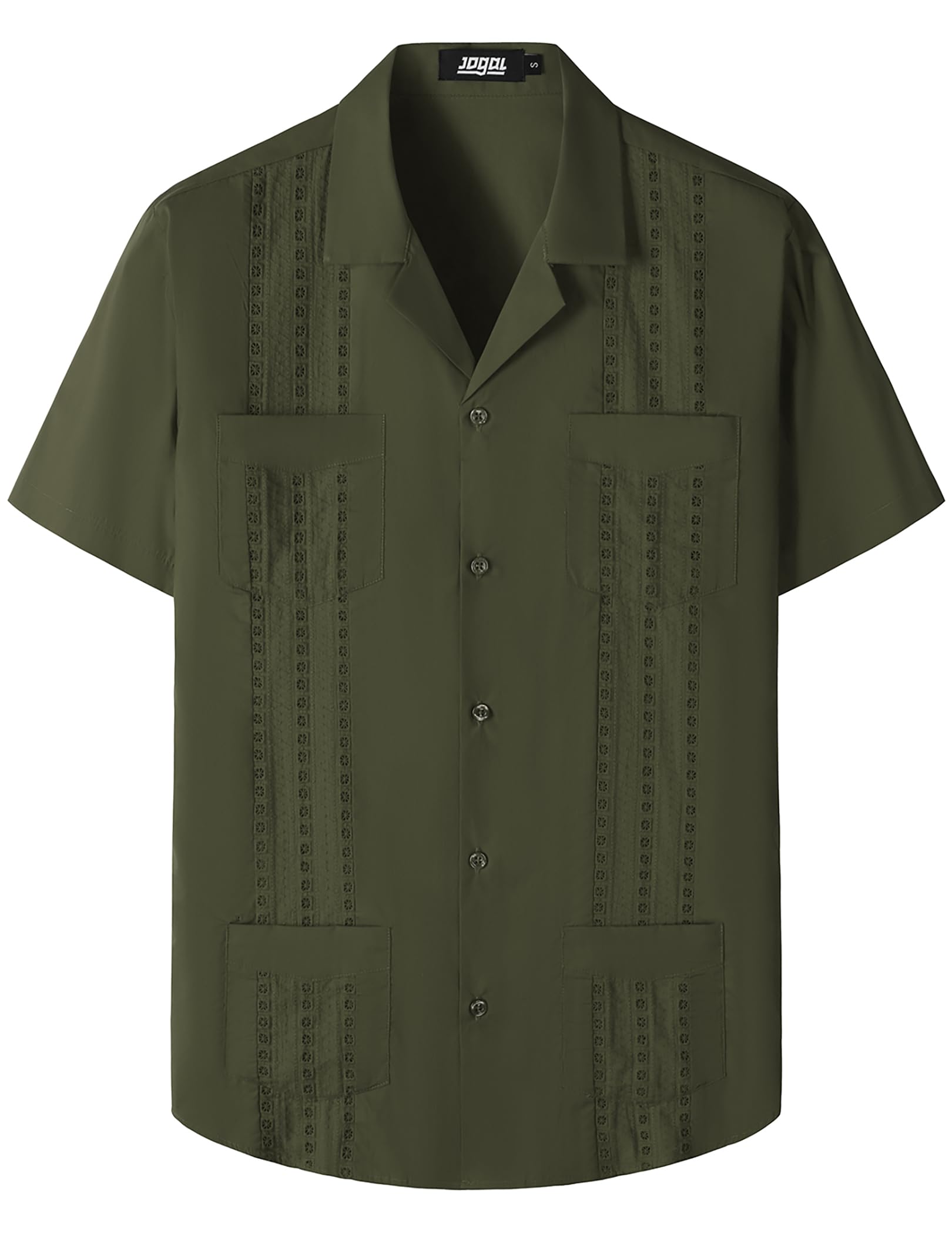 JOGAL Guayabera - Camisa cubana de manga corta para niños, casual, con botones