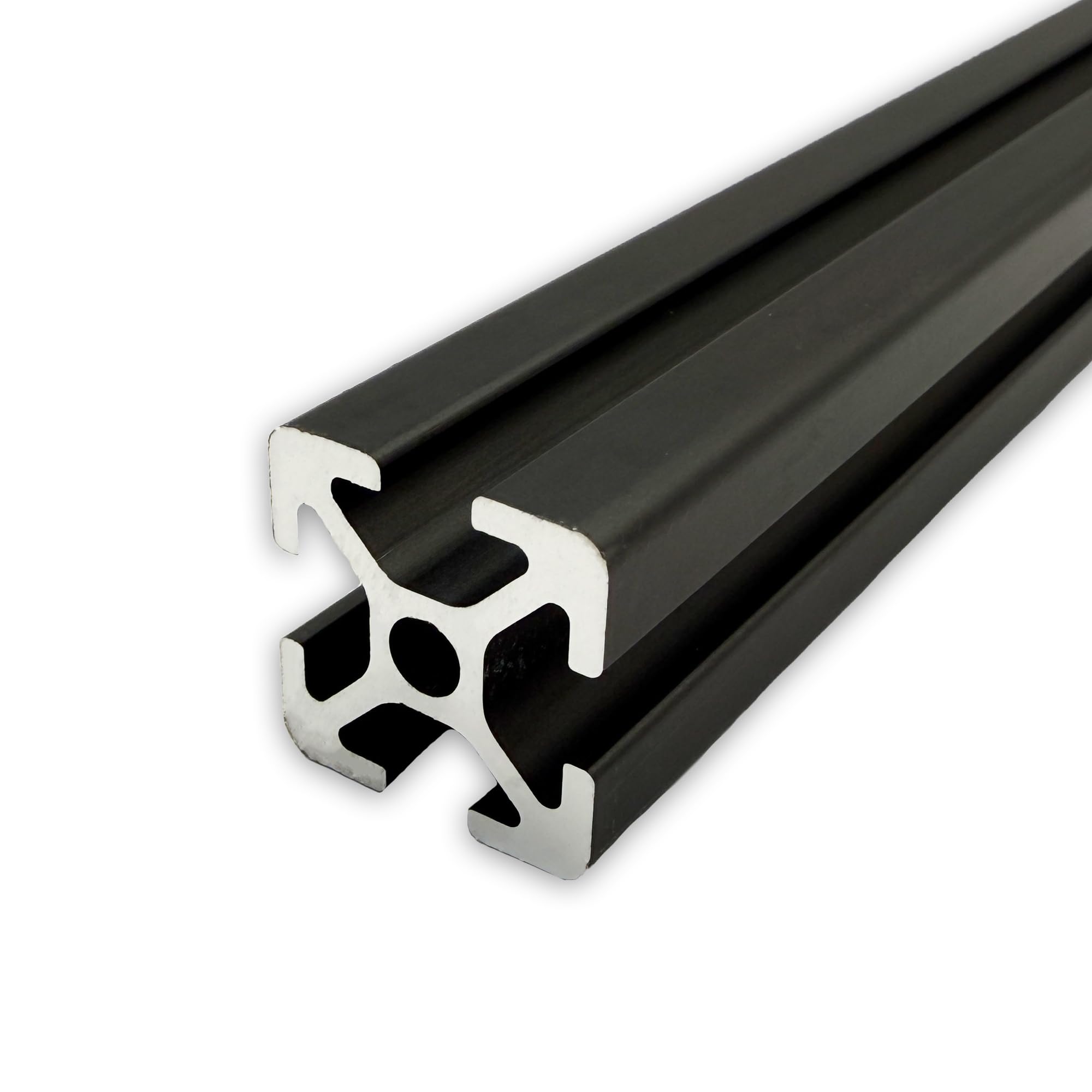 Aluprofil 20x20 mm | Nut 5 | 6 Stück mit 2 Meter = 12 Meter | schwarz eloxiert | Aluminium Profil | I-Typ |Nutenprofil | Aluprofil | Alu Profil | Leicht | Montagesystem |