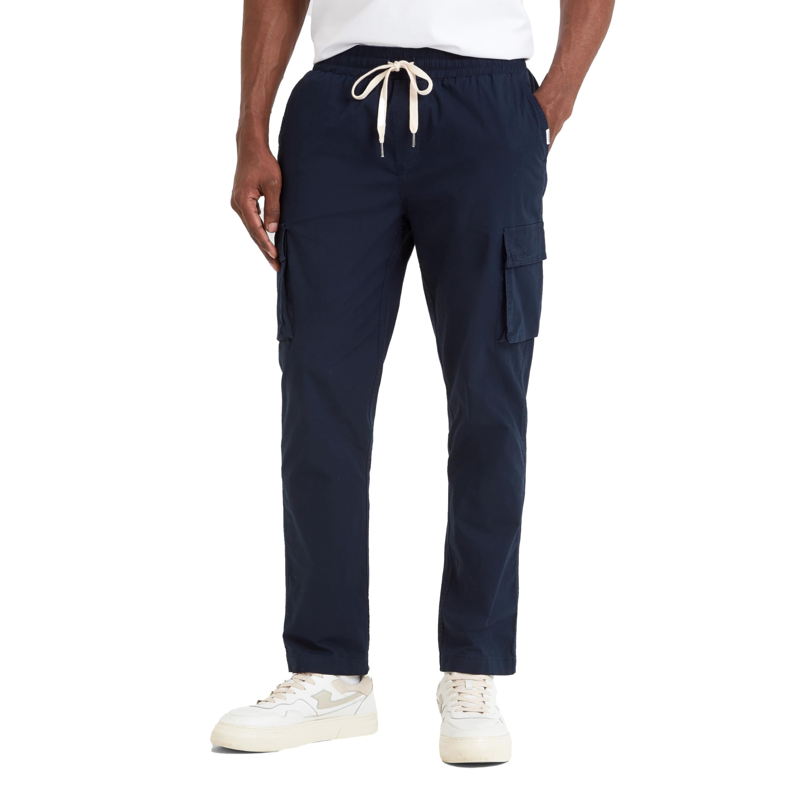 Tog24 Men's Dark Indigo Silas Trousers. These Cargo Trousers Have Multiple Pockets To Store Your Valuables.