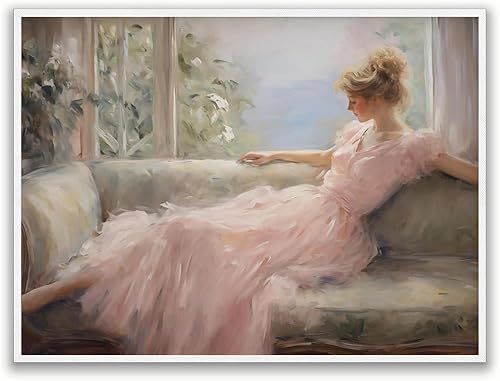 Generic Decoración de habitación con estampado de coqueta, vestido de coqueta vintage, póster femenino rosa imprimible, decoración de habitación