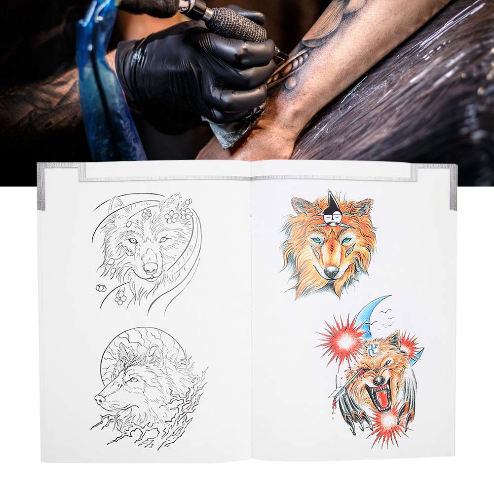 Buy Tattoo Template Set, 72 Pages Wolf Pattern Tattoo Book Tattoo