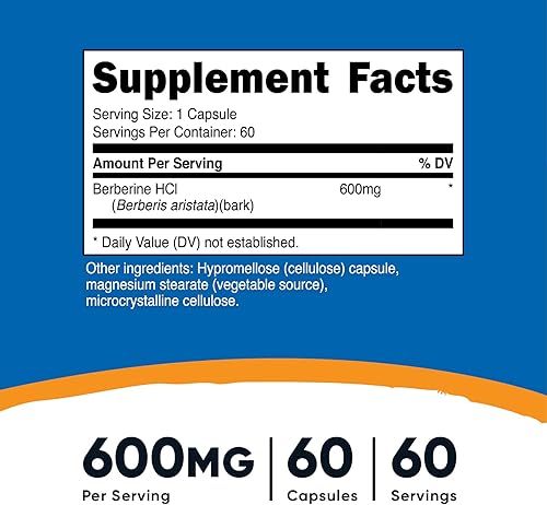 Miniatura 2 de Nutricost Berberina HCl 600 mg, 60 cápsulas (2 botellas)  Sin gluten, cápsulas vegetarianas, sin OMG