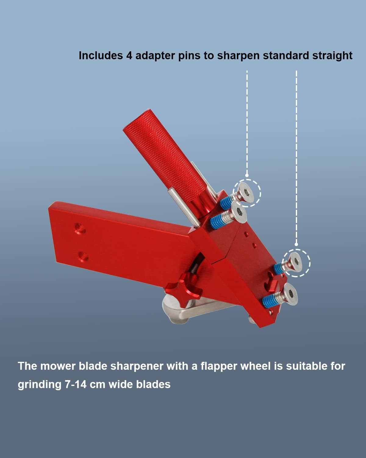 Sharpener Model 5005 Lawn Mower Blade Sharpener 15°-45° Adjustable for Straight and Standard Lawnmower Blades(Red, 5005)