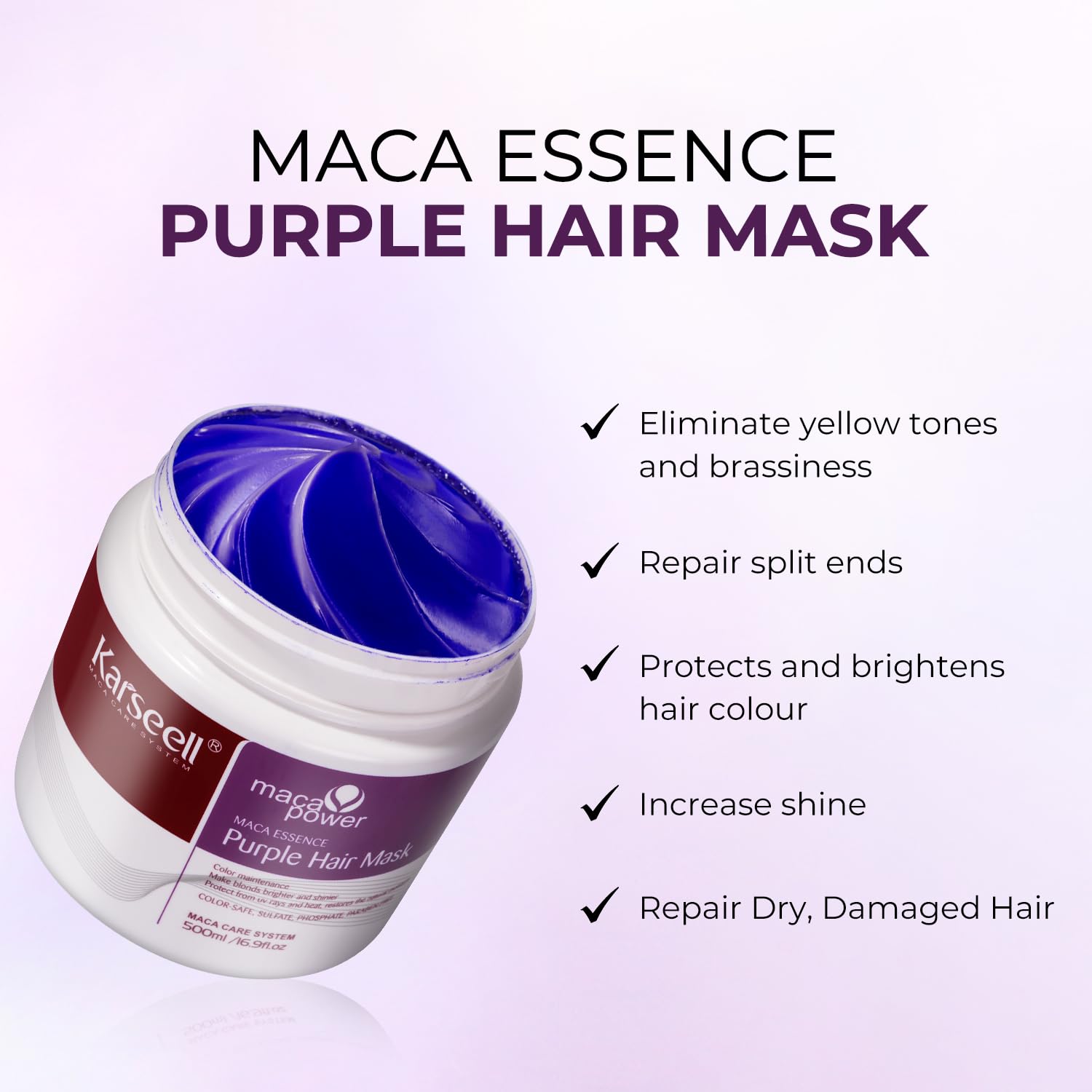 Karseell Purple Hair Mask with Hair Oil Moroccan Argan Oil Set - Image 3