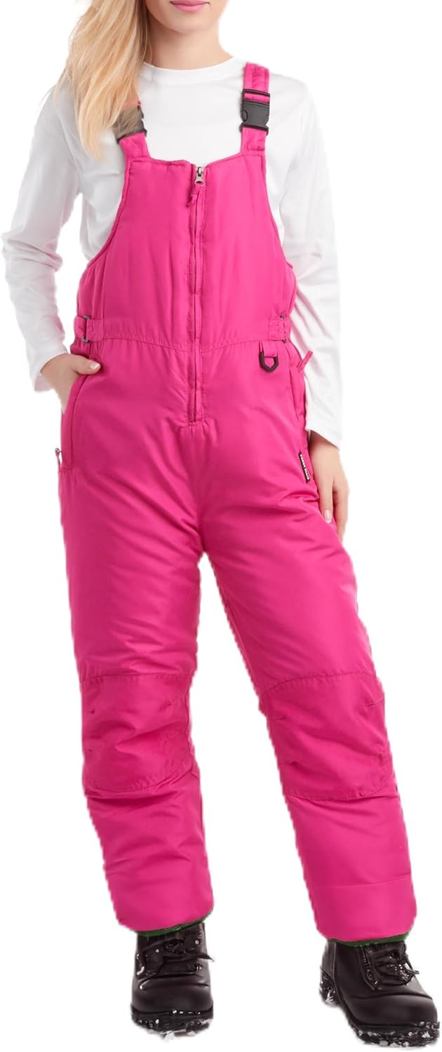 Perry Ellis Kids Snow Bib - Insulated Waterproof Bib Snow Pants with Secure Zip Cuff - Winter Pants For Girls and Boys (5-18)