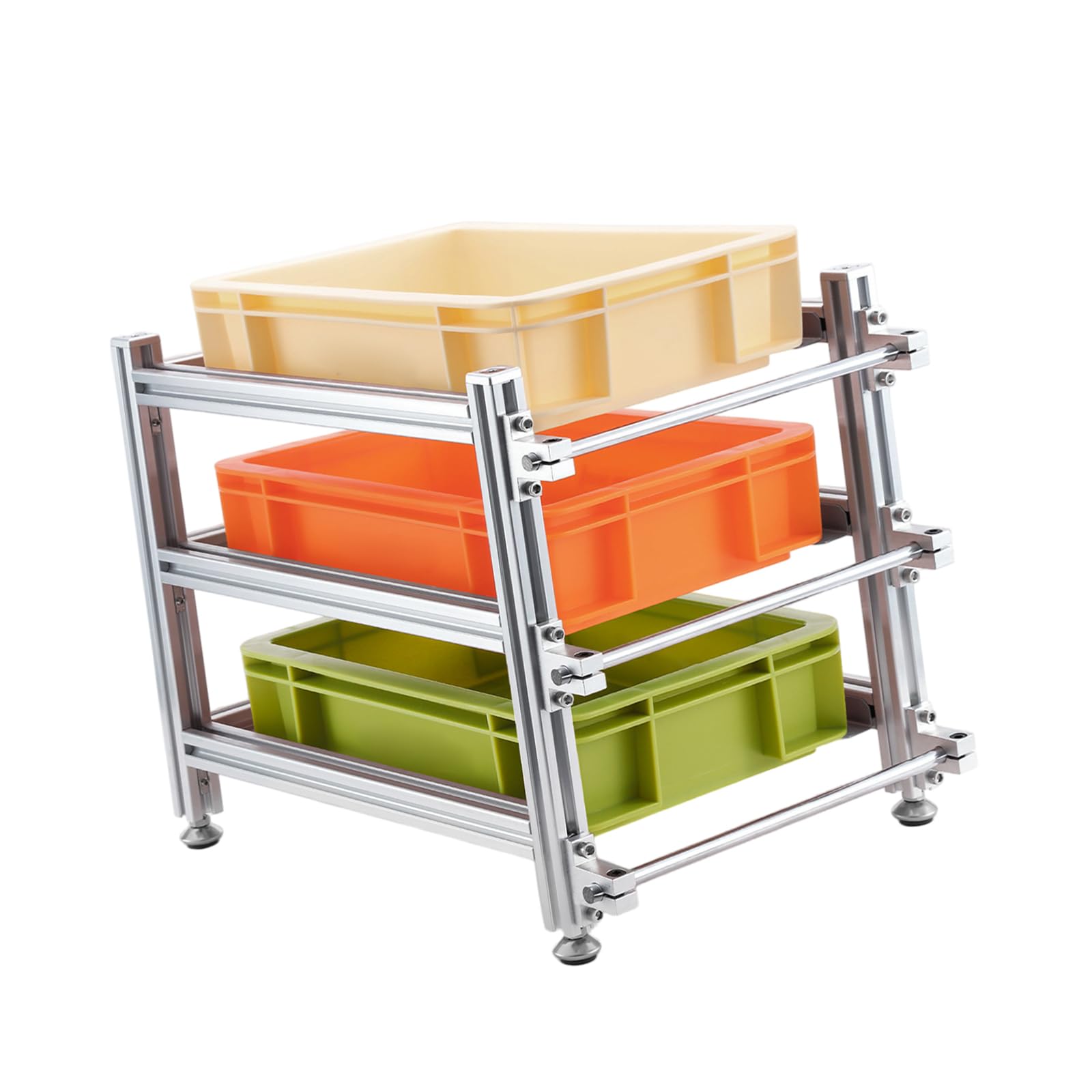 Ekoama Space Saving Rack Industrial Styles 3 Tiers Aluminum Alloy Storage Shelf With Sturdy Rods For Outdoor Organizing