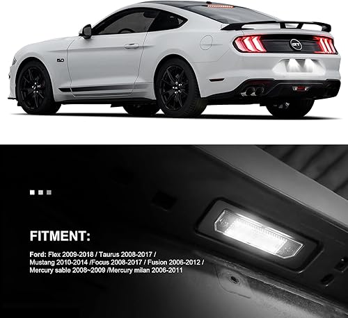 Miniatura 8 de litzland Luz LED para placa de matrícula compatible con Ford Mustang 2005-2009 luz de etiqueta 6500K blanca 1 pieza